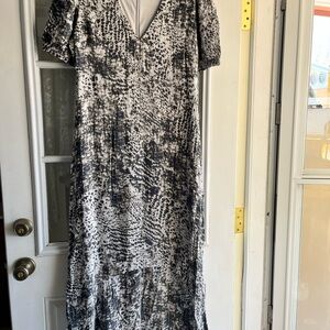 Express Black and White Printed Maxi Dress